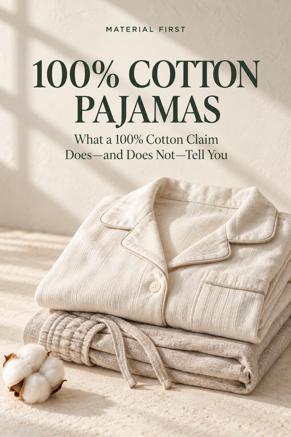 100% Cotton Pajamas guide cover